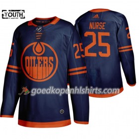 Edmonton Oilers Darnell Nurse 25 Adidas 2019-2020 Blauw Authentic Shirt - Kinderen